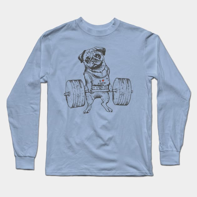 Pug Lift Long Sleeve T-Shirt by huebucket